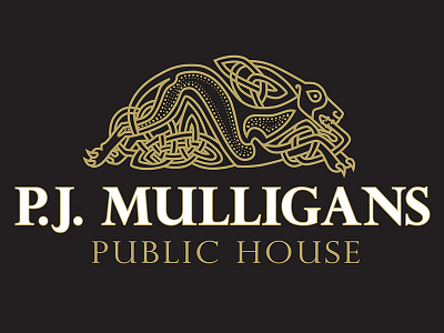 P.J. Mulligans branding design icon illustration logo vector