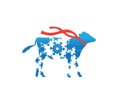 Snow Cow branding design icon illustration logo vector