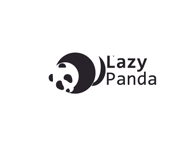 Lazy Panda black lazy negativespace panda panda bear panda logo sleep white and black