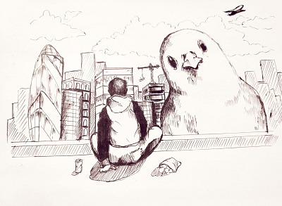 My world that I creating animal sketch big bird bird city cityscape hand drawn hand sketch panorama plane simpel simple sketch sketchbook sketching young boy youth