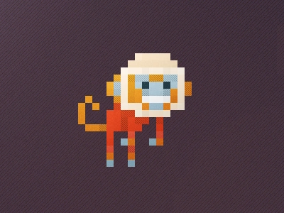 Space Chimp 16 bit 8 bit astronaut chimp digital galaxy game hatching illustration mobile monkey pattern pixel retro space tablet texture universe