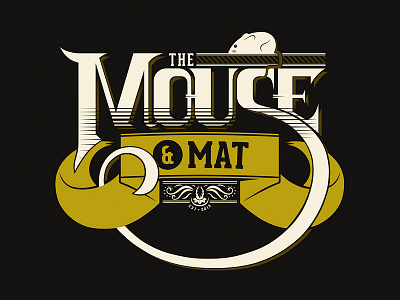 The Mouse & Mat bar beer branding digital holler illustration logo mat mouse pub sign typography