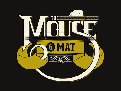 The Mouse & Mat bar beer branding digital holler illustration logo mat mouse pub sign typography