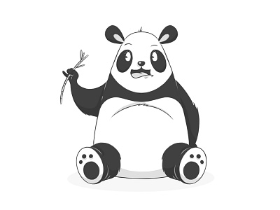 Panda animal bamboo cartoon childrens book cute digital illustration panda sketch