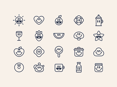 Pretty Green Icons character cute food icon illustration pretty green