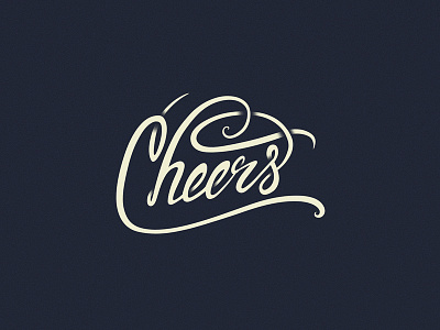 Cheers cheers custom digital illustration noise script swirls texture typography