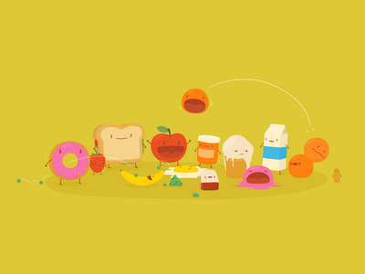 Food Lovers' Republic apple cute digital digital eskimo donut educational food fruit hipster illustration site vegetables