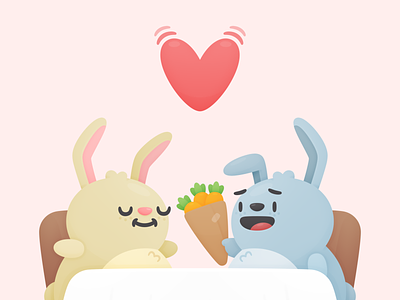 Bunny Love bunnies carrots hopper love valentine