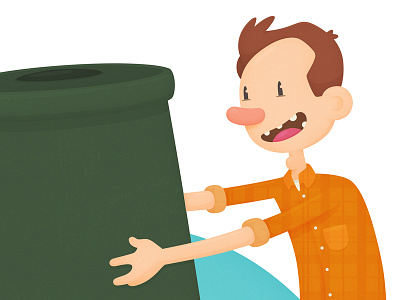 Yay, Compost! cartoon character compost environment illustration man smile