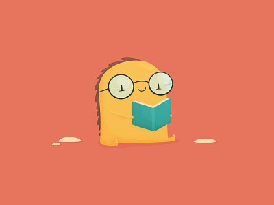 Bibliophile book cartoon cute geek glasses illustration monster nerd