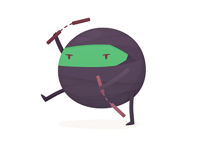 Ninja app emoji emoticon illustration mobile ninja nunchucks sticker