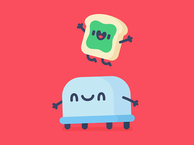 Needly - Mouldy Bread bread cute food illustration mould needly toast toaster vector