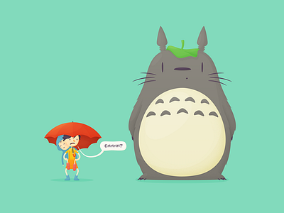 Totoro anime ghibli illustration my neighbor totoro totoro umbrella