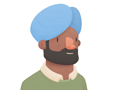 Dude Number Two australia beard cancer council cartoon character dude illustration indian portrait turban