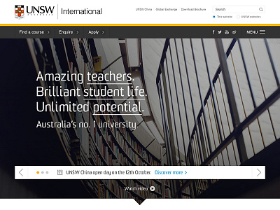 UNSW International australia design eskimo international responsive site sydney university unsw web