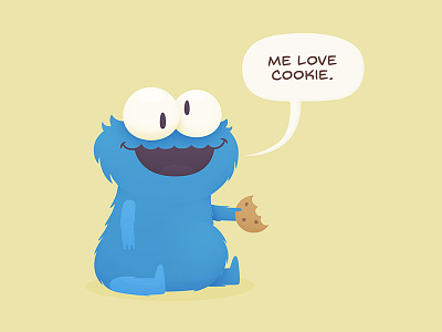 Me Love Cookie cookie cookie monster cute food freakin monsters illustration love monster muppet sesame street