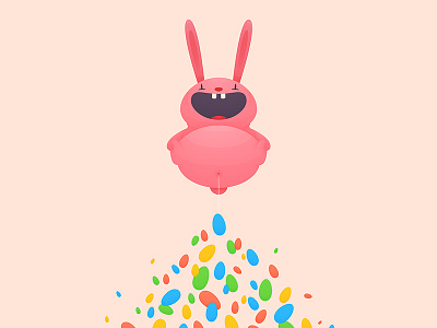 Happy Easter! bum bunny butt chocolate cute easter eggs illustration rabbit