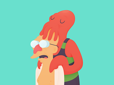 I'm So Into You futurama illustration love professor farnsworth zoidberg