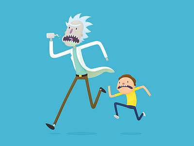Time To Get Riggity Riggity Wrecked Son drunk illustration rick and morty running wrecked