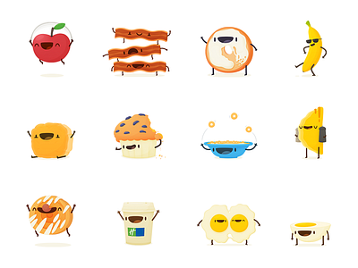 Breakfast Emoji – Part I breakfast cute emoji emoticons food illustration stickers