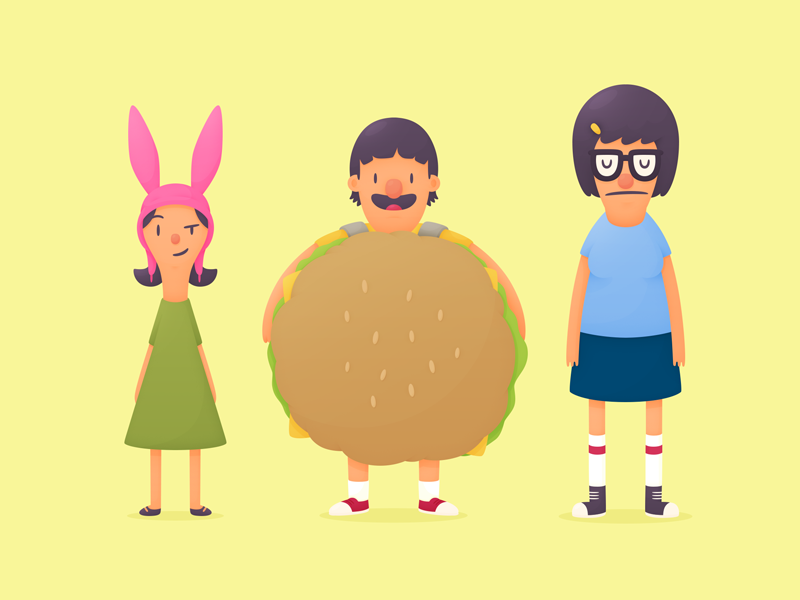 Belcher Brats bobs burgers kids belchers illustration