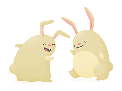 Dancin' Bunnies app bunnies cute dancing emoji happy hopper illustration ios iphone mobile stickers