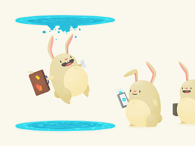 Timewarp - Exact Non-Stop airport bunnies flying illustration portal rabbits time timewarp travel
