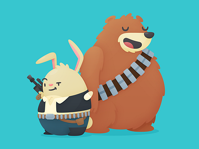 May the Bun Be With You chewbacca cute han solo hopper illustration scruffy looking nerf herder star wars