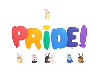 Pride Buns bunnies illustration pride rainbow
