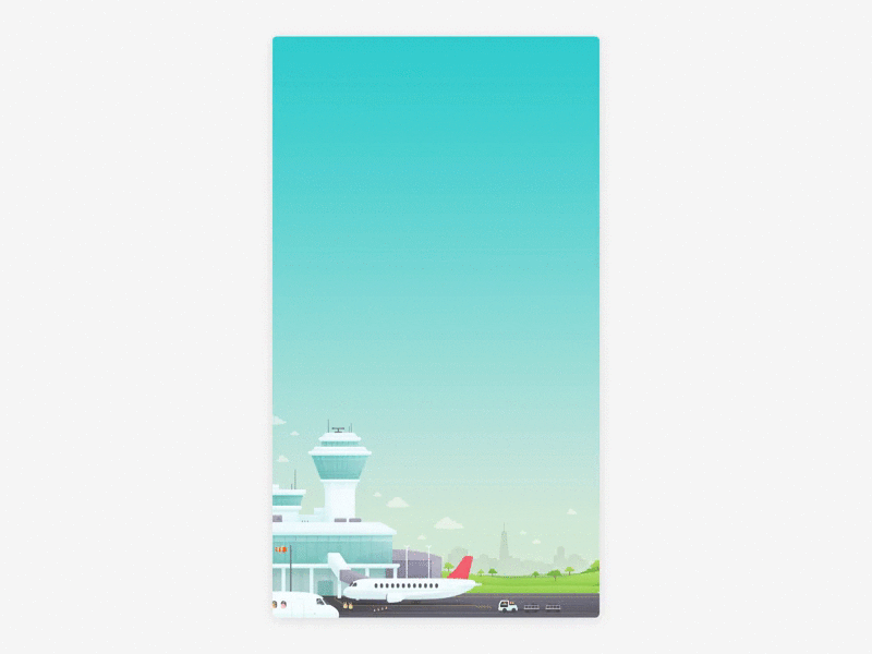 Split Search Screen Landscape airport animation bunnies city hotels illustration landscape travel