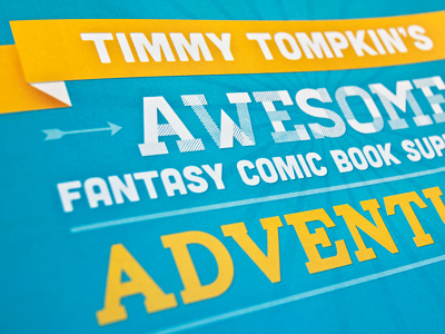 Timmy Tompkins – Cover arrow banner book childrens book colourful cover illustration print superhero timmy tompkins title typography
