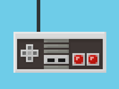 8-Bit NES Controller 8 bit arrows art button controller cord gaming illustration nes nintendo pixel print retro video games