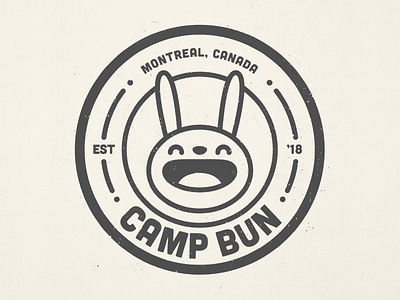 Camp Bun badge bunny camp illustration logo