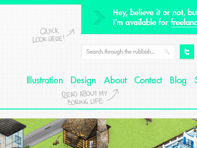 My Site button design grid icon illustration navigation portfolio search site sketch social typography