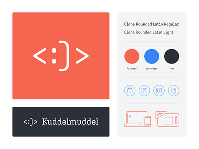 Kuddelmuddel Branding branding flat icon identity illustration logo mark simple smiley