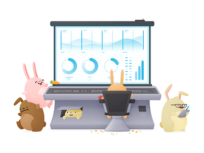 Data Bunnies bunnies carrot data graph illustration terminal