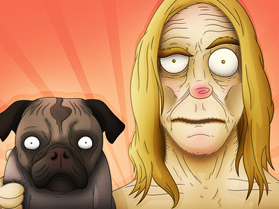 I Wanna Be Your Dog blog cartoon colourful comic digital dog halftone i wanna be your dog iggy pop illustration music print pug rock ten paces and draw the stooges wrinkles