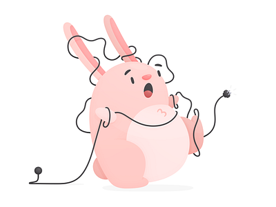 Lost Connection bunny cable connection cute error hopper illustration lost modal silly