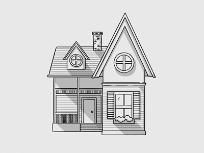House Icon Sketch chimney door front home house icon illustration shading shadows sketch up windows