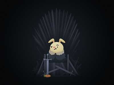 Bun of Thrones bunny cute game of thrones illustration jon snow swords