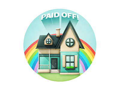 House Icon colourful digital door home house icon illustration mortgage rainbow typography up window