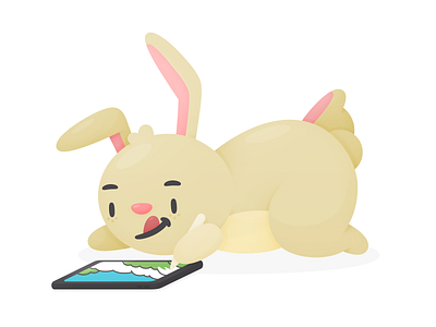 Colouring Bunnies app bunny character colour cute draw illustration lake pencil