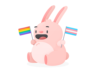 Pride Month bunny cute flag gay hopper pride