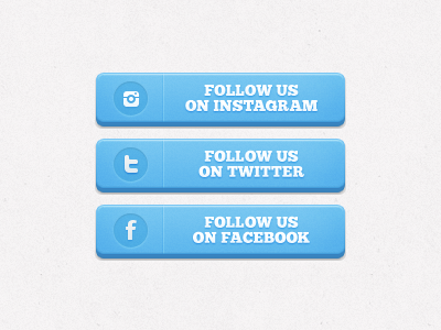 Social Buttons bevel blue buttons chunky depth design facebook holler icons instagram noise social texture twitter ui