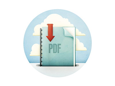Download PDF Illustration arrow book circle clouds digital download folder icon illustration pdf texture typography