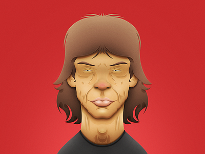 Jagger Final caricature cartoon comic craggy digital holler illustration jagger mick jagger old portrait rolling stones