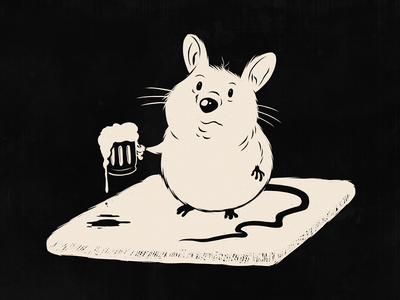 Pub Mouse bar beer digital drink holler illustration mat mouse pub sketch tail