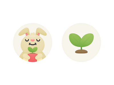 Hopper Trees Thumbs bunny carbon cute hopper illustration offset seedling thumbs travel trees