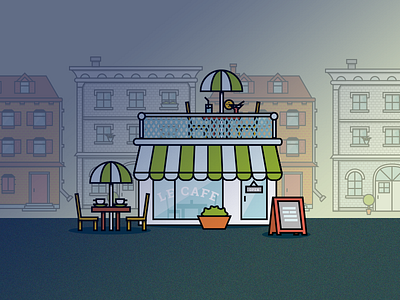 City Icons - Cafe building cafe city cup dinner flat house icon illustrations restaurant