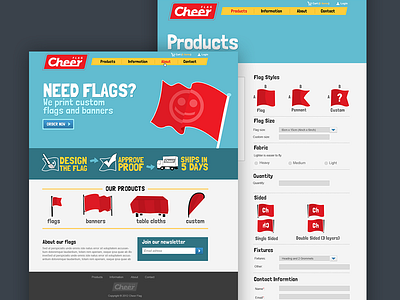 Cheerflag webdesign cartoon custom e commerce ecommerce flag flat illustration shop ui ux webdesign